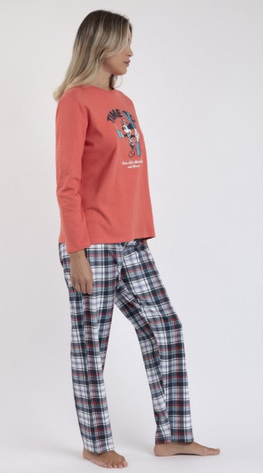 DISNEY Pijama Manga Larga Winter Club Mujer Rojo