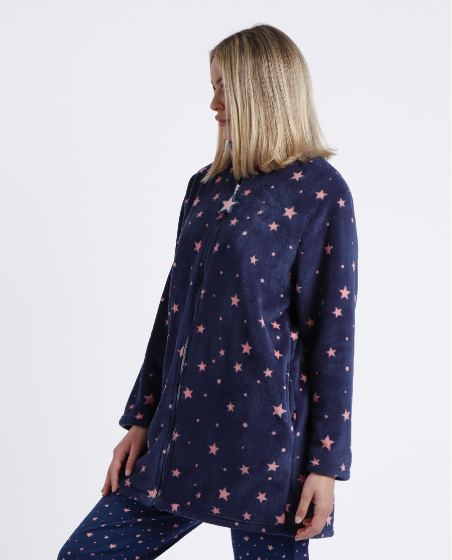 Bata Manga Larga Calentita Star para Mujer marino