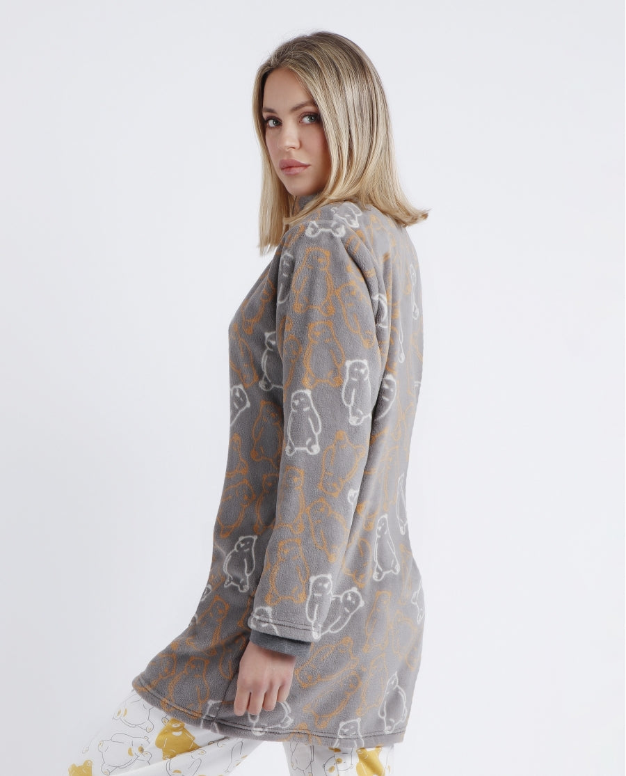 Bata Manga Larga Calentita Warm Hugs Mujer GRIS