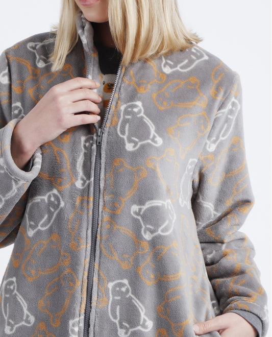 Bata Manga Larga Calentita Warm Hugs Mujer GRIS