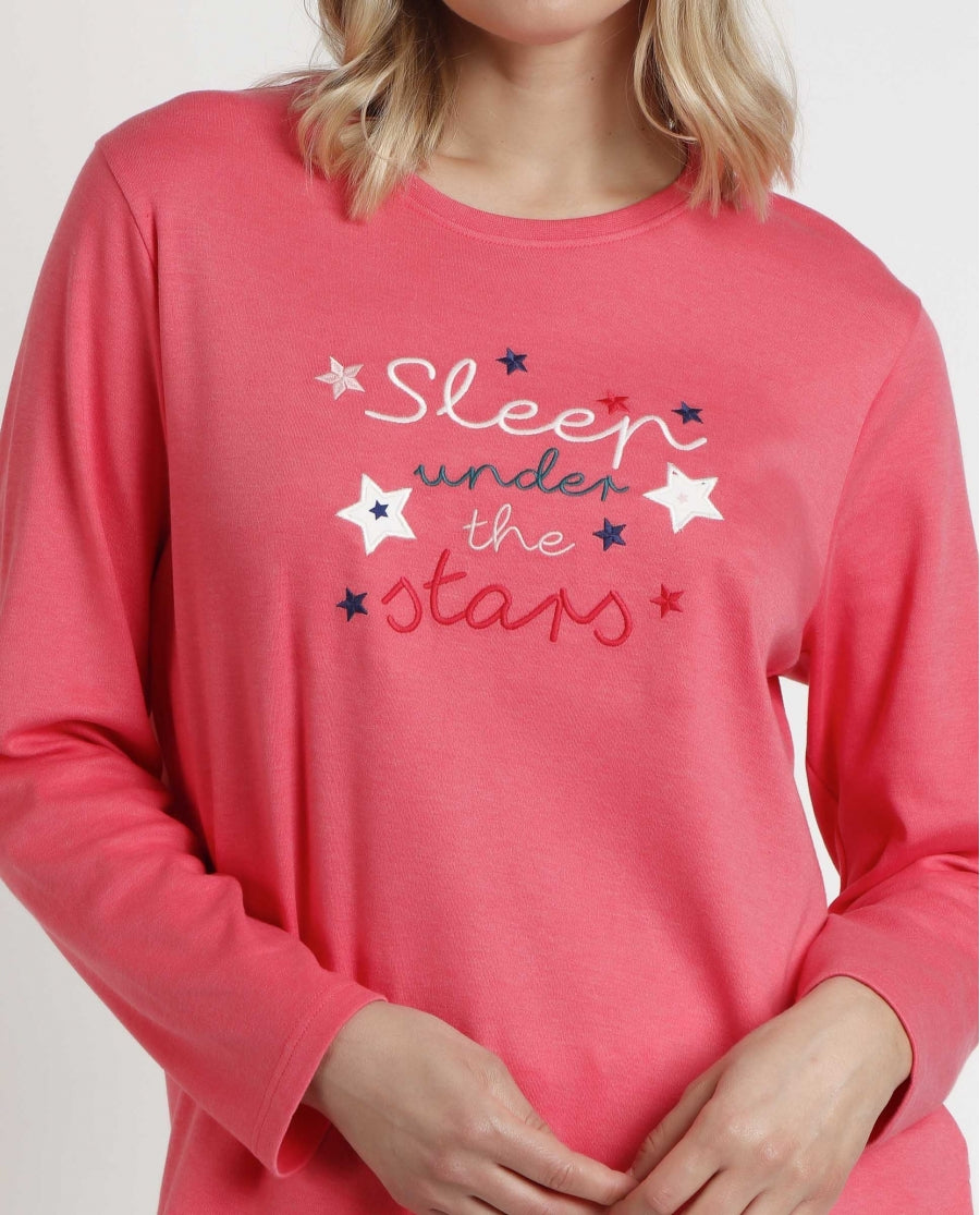 Pijama Manga Larga Star D Mujer