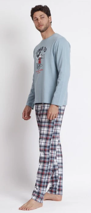 DISNEY Pijama Manga Larga Winter Club Hombre AQUA