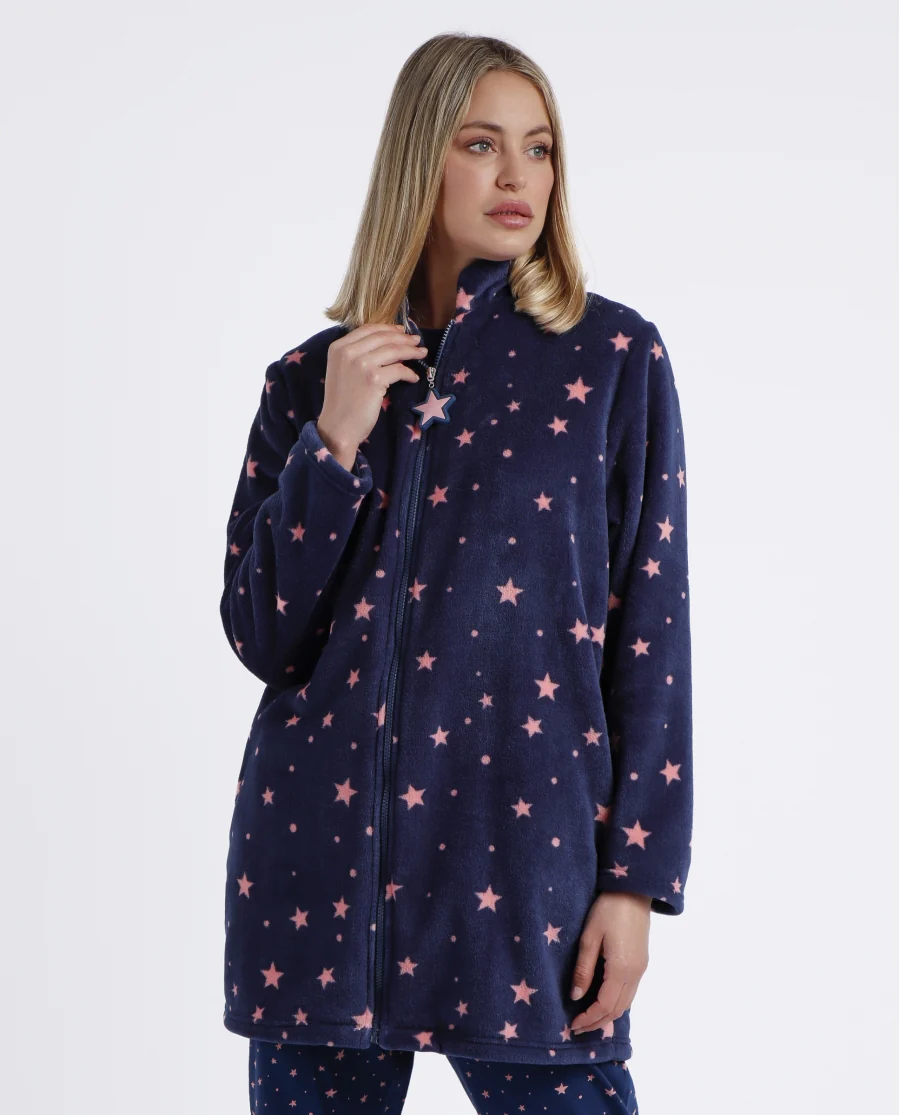 Bata Manga Larga Calentita Star para Mujer marino