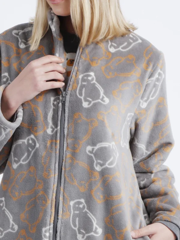 Bata Manga Larga Calentita Warm Hugs Mujer GRIS