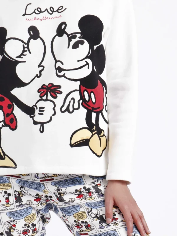DISNEY Pijama Manga Larga Comic Love Mujer CRUDO
